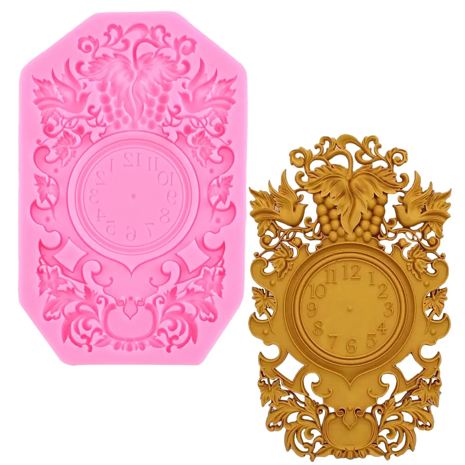 Часы в барочном стиле силиконовая форма для помадки украшения тортов кексов