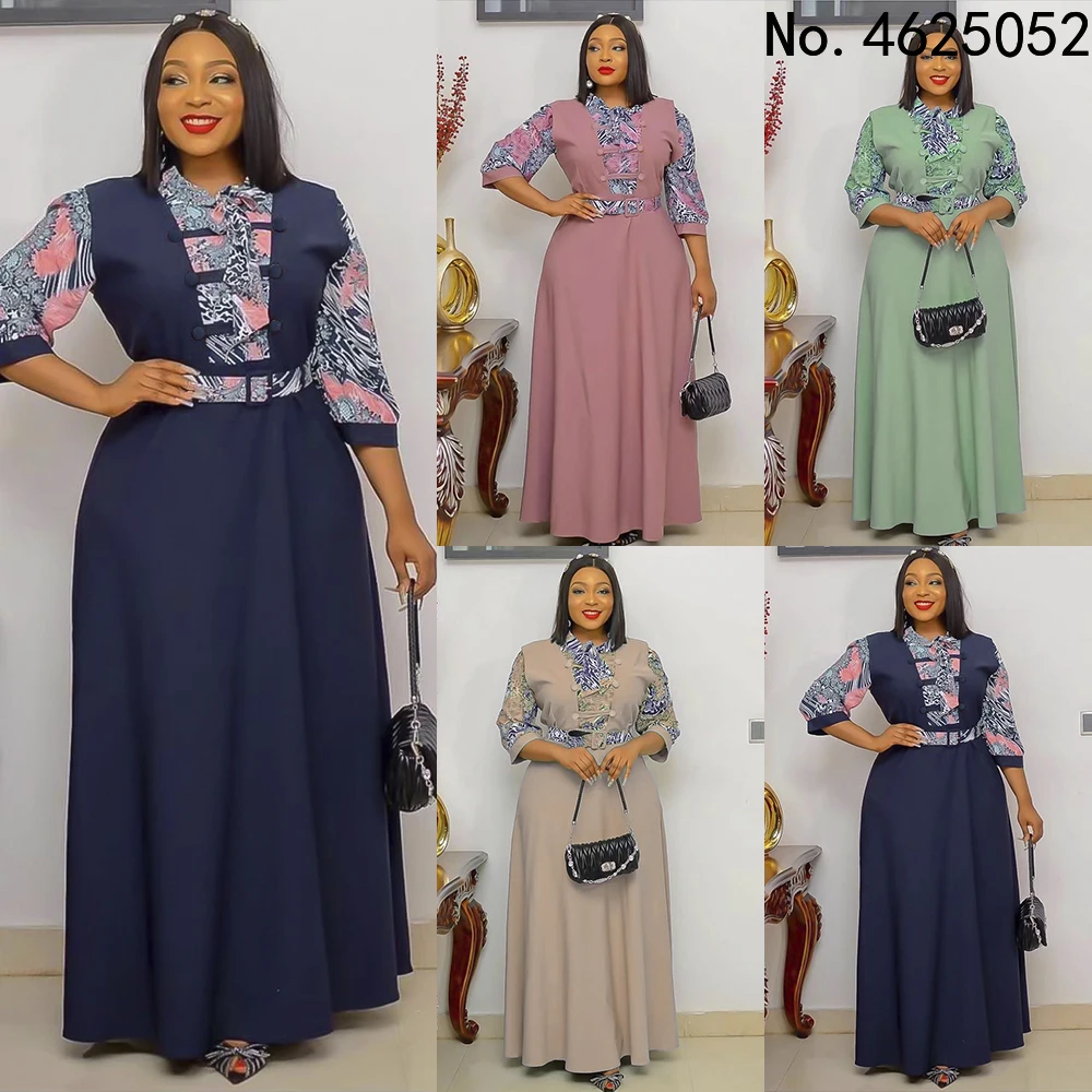 

2022 африканские платья для женщин Анкара Дашики модная одежда с длинным рукавом блестки Дубай абайя вечерние платья мусульманский бубоу