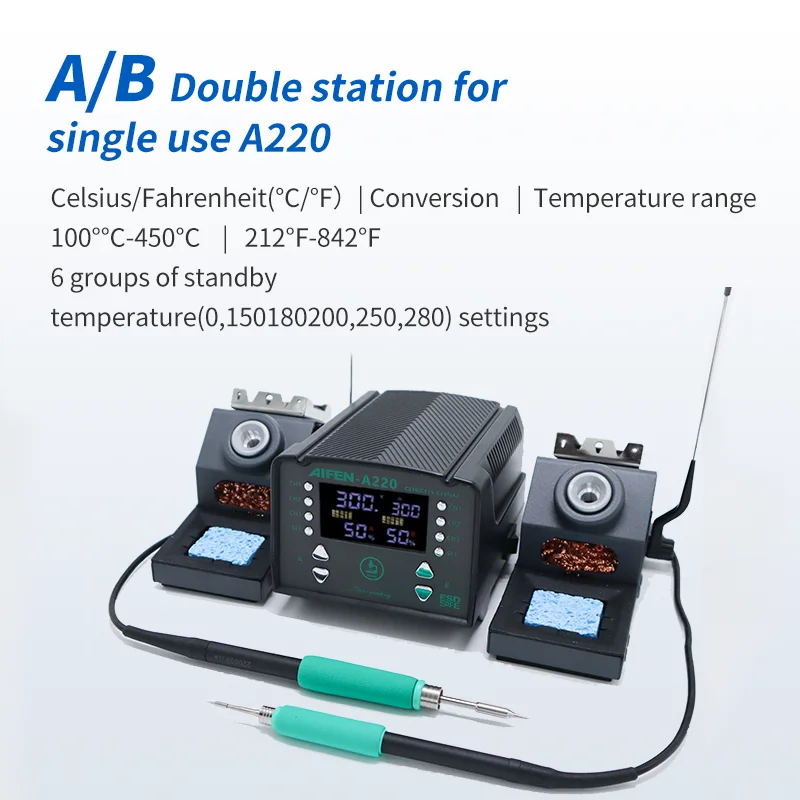 Фото Паяльная станция AIFEN A220, паяльная станция JBC C115 C210 C245 с двойной пайкой, паяльная станция для ремонта печатных плат и микросхем сотового телеф... №2