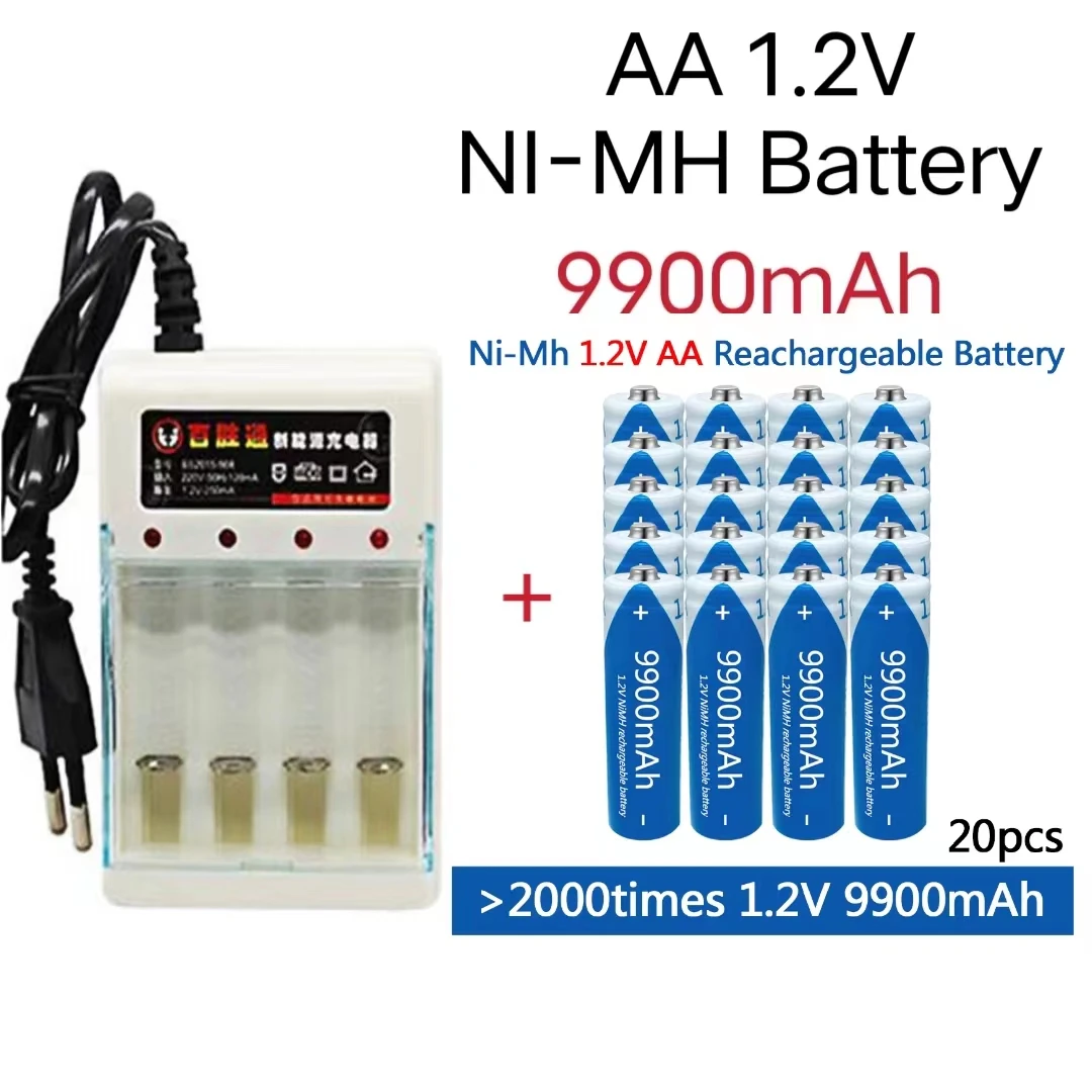 

New AA 1.2V rechargeable battery 9900mAh NI-MH battery flashlight toy watch MP3 player replaces lithium battery+free delivery