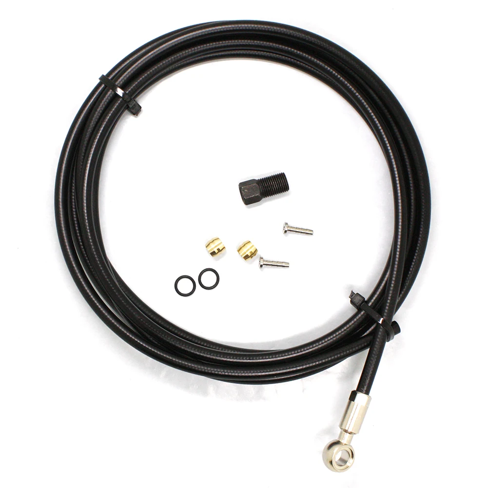 

For-Shimano BH90 System 2m Brake Hose Kit Bike 2x Sealing Rings Banjo Black Disc Replacement 1x Screw Accessories