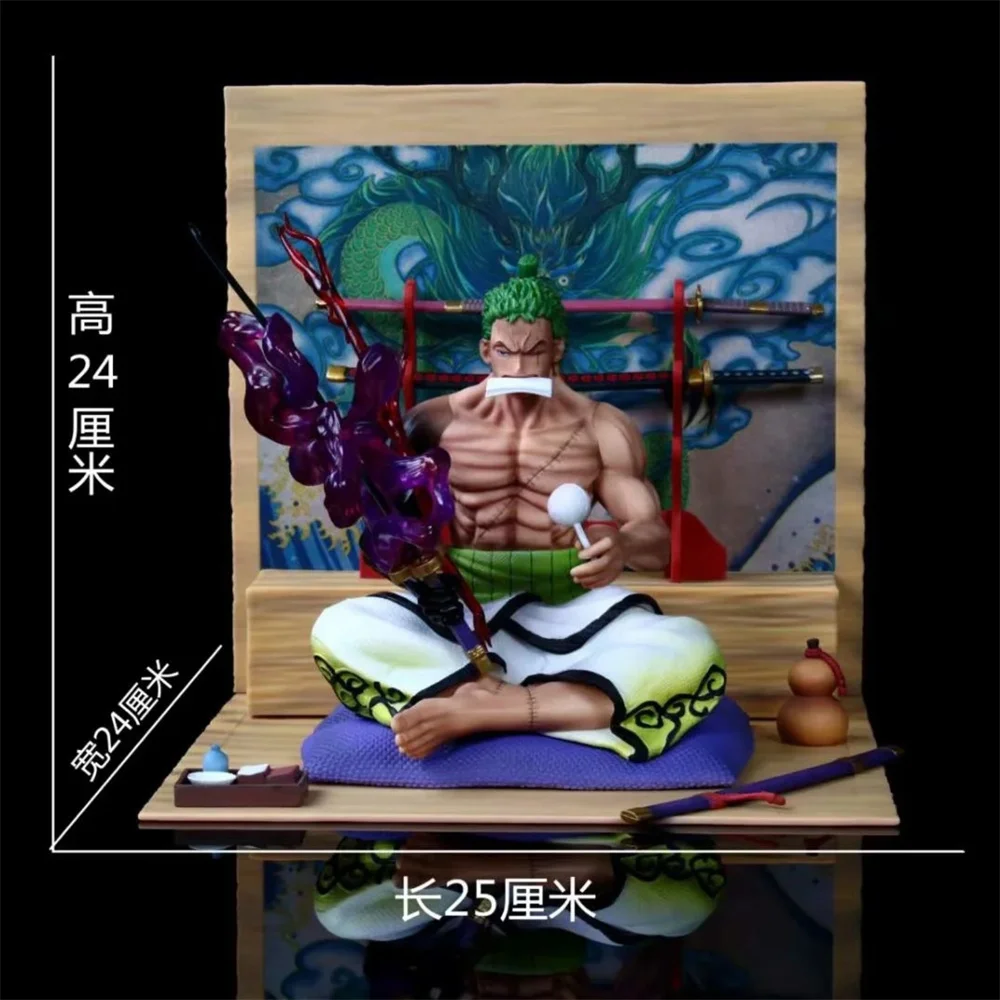 

Anime One Piece Roronoa Zoro Kimono Slotting Tool Sitting Position PVC Action Figure Collectible Model Doll Toy 24cm