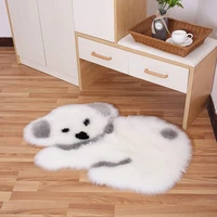 rug faux sheepskin fur carpet panda koala animal shaped soft fluffy plush mats living room bedroom area rug door mat carpet