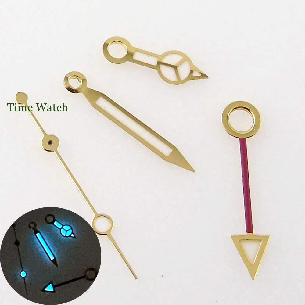 Золотые стрелки часов GMT для DG3804 2813 NH34 NH35 Miyota8215 ETA2836 2824 PT5000