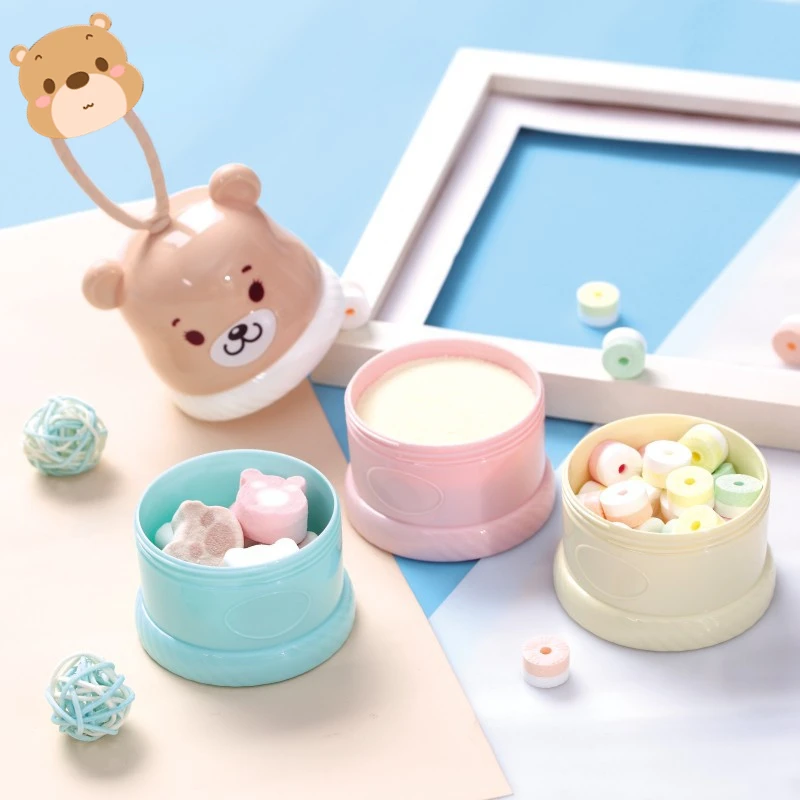 

Toddler Snacks Food Mix Portable Storage Container Bear Baby Milk Powder Box Infant Feeding Food Formula Dispenser Container