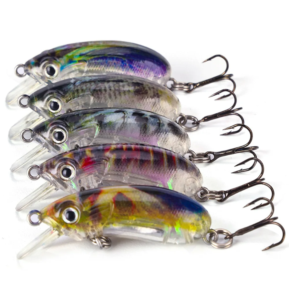 

1pc 7g/5cm Artificial Bait Minnow Fishing Lure Bass Crankbait Tackle Wobbler Built-in Rattles Fishing Lure With 3D Luminous Eyes