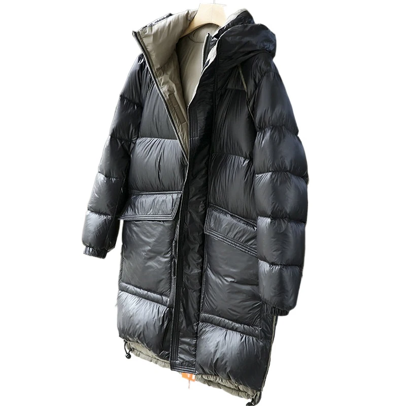 off-Season Clearance! 80 Gray Duck down! Cashmere Charge High! Autumn and Winter Men's Hooded Thickened Mid-Length down Jacket