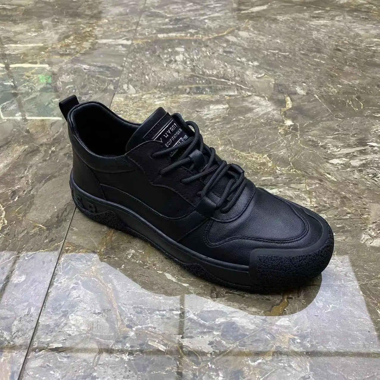 Genuine Leather Men's Shoes Autumn New Full-grain Casual Korean Sle Lace-up Soft Bottom Versatile Trend...