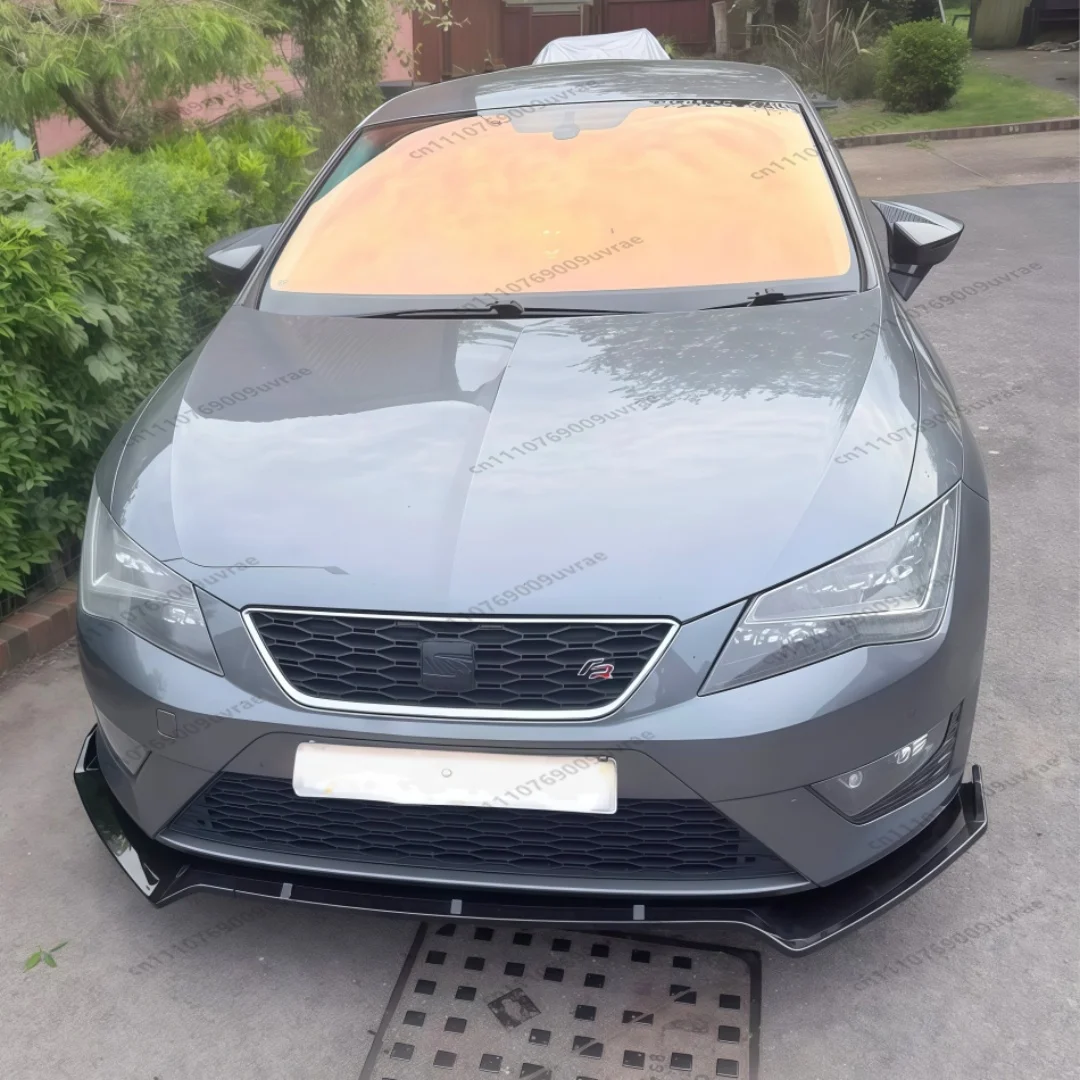 Фото Для Seat Leon MK3 MK3.5 Cupra FR Sportstourer SC 2012-2020: Передний бампер, сплиттер, накладка-спойлер, диффузор, защита, тюнинг, глянцевый черный цвет №3