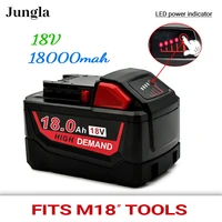18v 18000mah li ion tool battery for milwaukee m18 48 11 1815 48 11 1850 2646 20 2642 21ct repalcement m18 batteryfree shipping