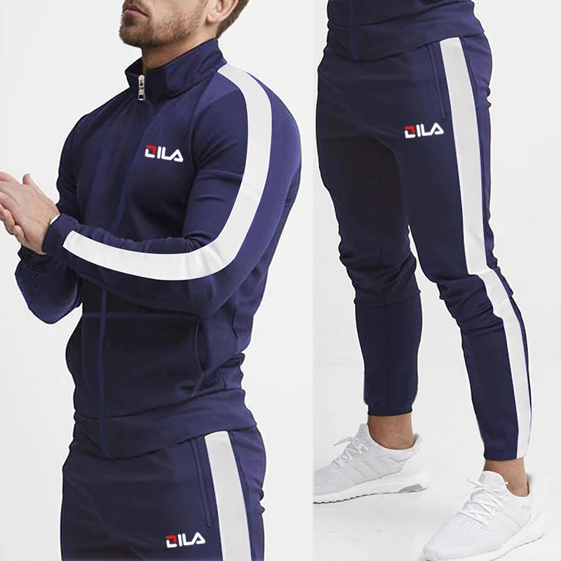 Spring and Autumn Men's New Jogging Luxury Sweater Brand Set Youth Fashion Leisure Sportswear Zipper High Quality Set