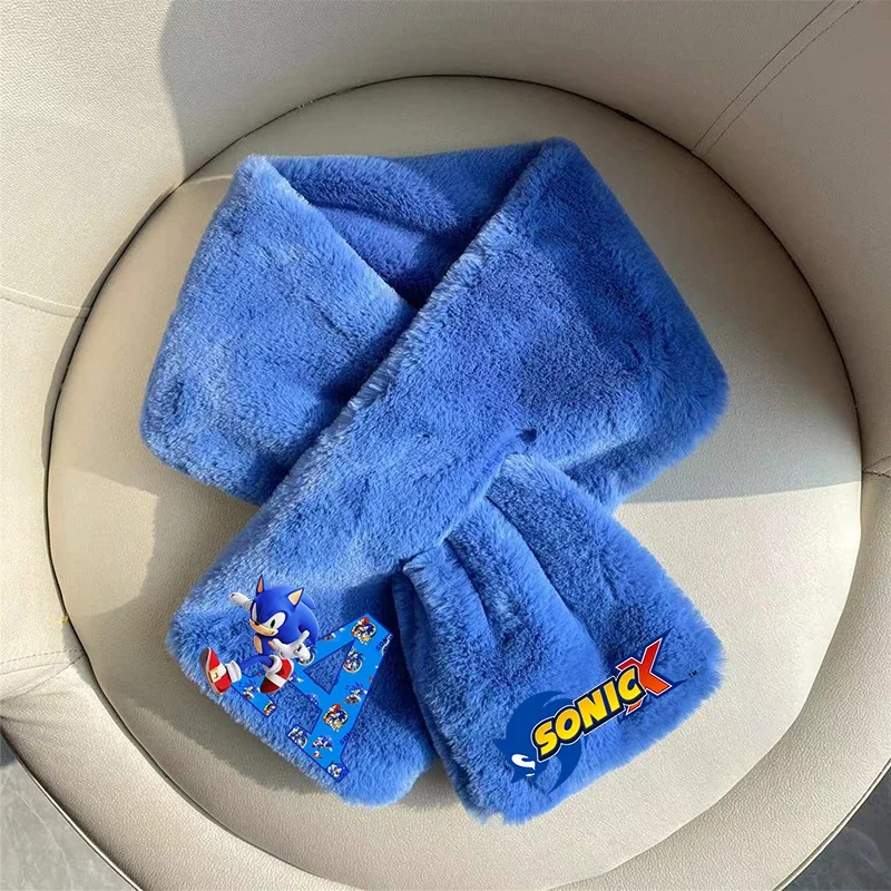 Плюшевый шарф Sonics для мальчиков и девочек детский шейный платок с буквами аниме