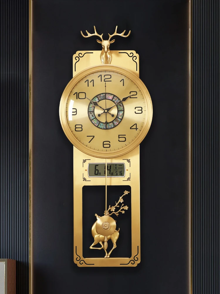 

Wall Clock Home Living Room Decoration Clock New Chinese Calendar Wall Pendulum Clock Modern Creative Wall Watch
