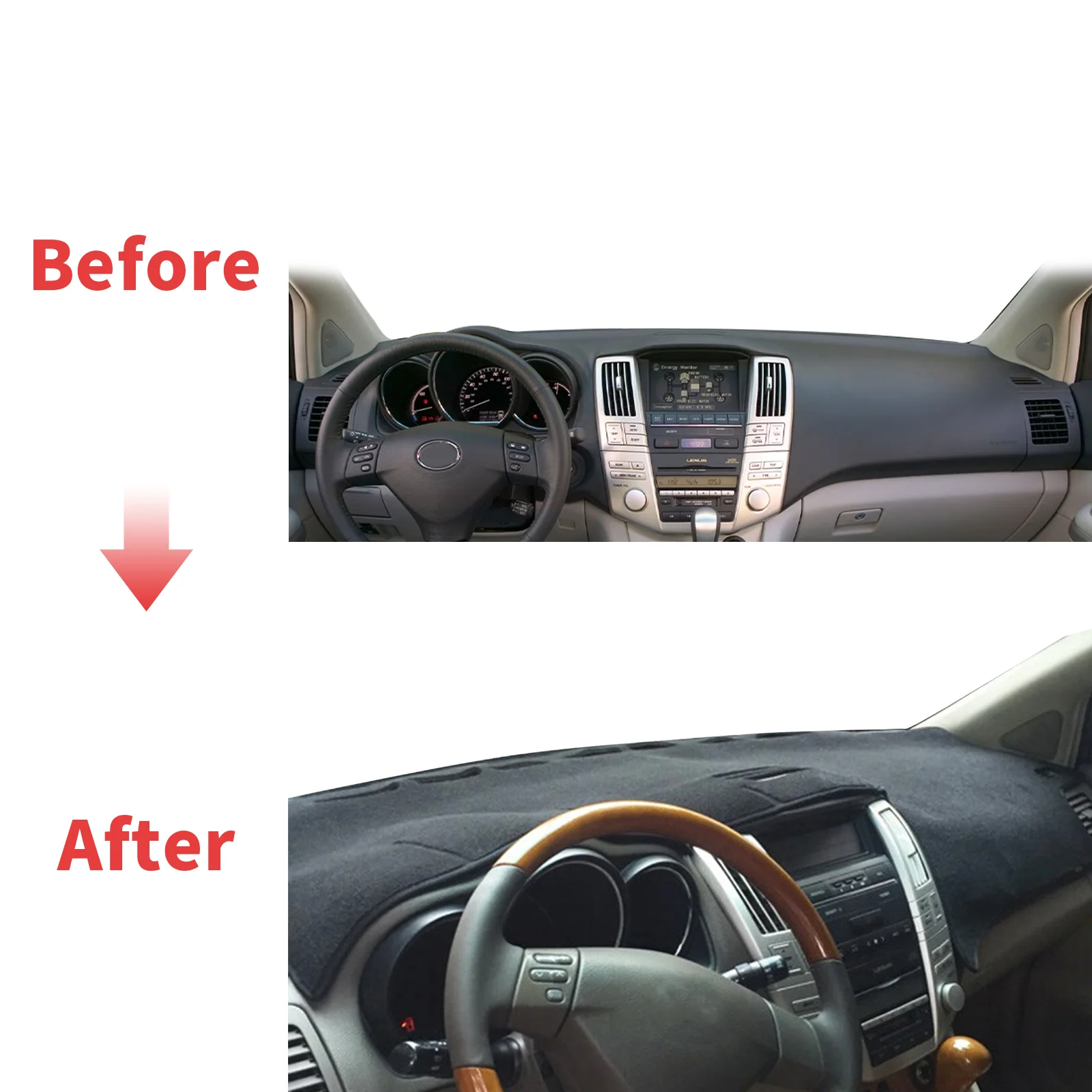 Фото Подходит для Lexus RX 2004, 2005, 2006, 2007, 2008, 2009, коврик для приборной панели, защитный ковер, автомобильные аксессуары, солнцезащитный козырек DashMat №2