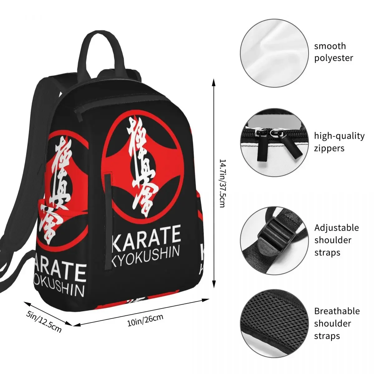 Фото Рюкзак Kyokushi Karate Kumite Scene, студенческая сумка для книг, детская школьная сумка, сумки на плечо для ноутбука, сумки на плечо для мальчиков и девочек №2