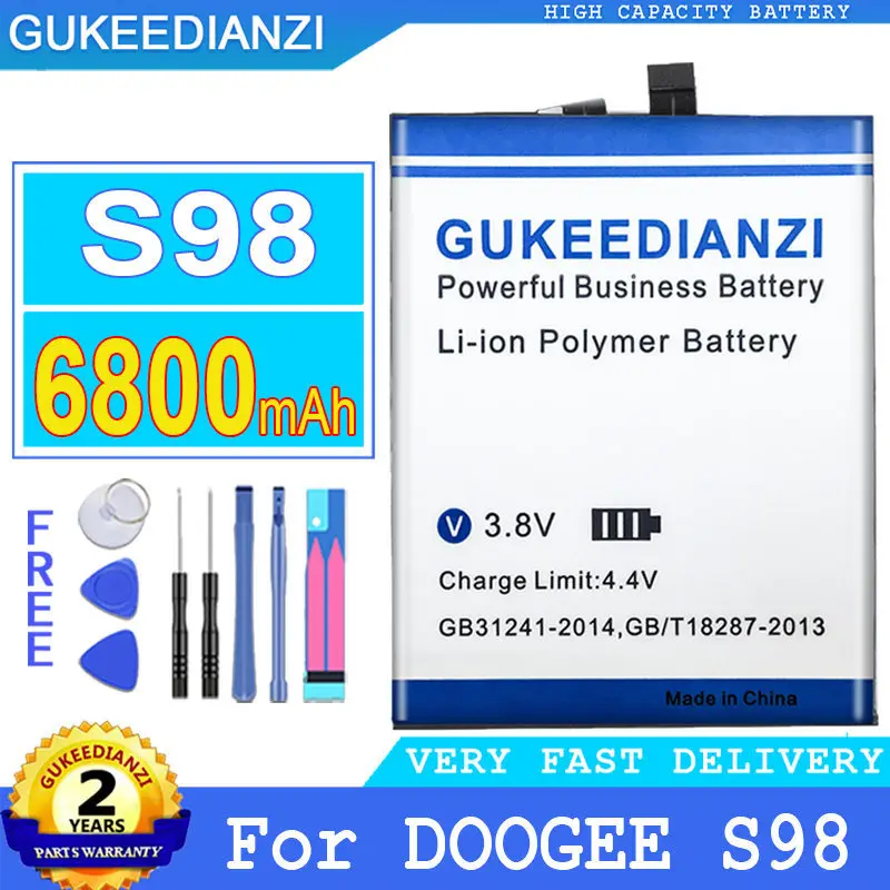 

GUKEEDIANZI S98 (BAT21ZN1356000) Battery 6800mAh For DOOGEE S98 Mobile Phone Bateria + Free Tools