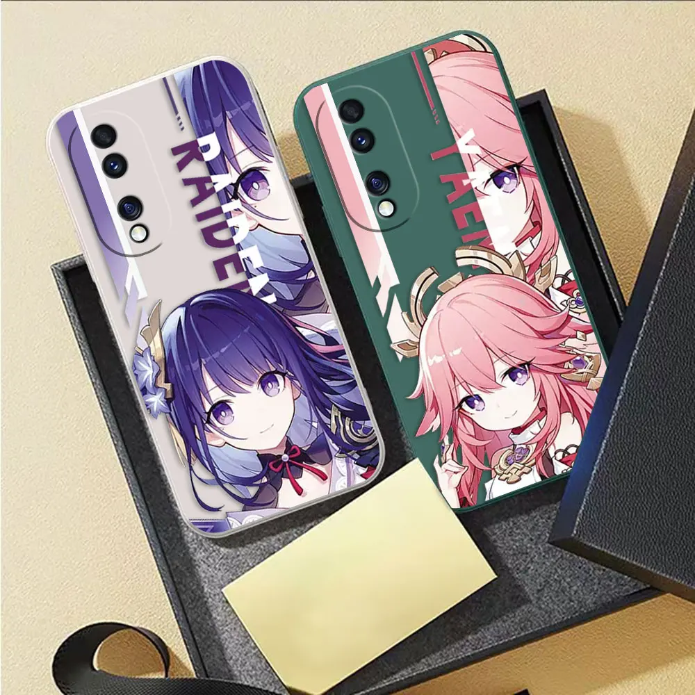 Hot Game Genshin Impact Liyue Phone Case For Honor 8X 9 10 20 30 30S 50 50 60 70 80 GT SE 5G PRO PLUS Colour Liquid Case Shell