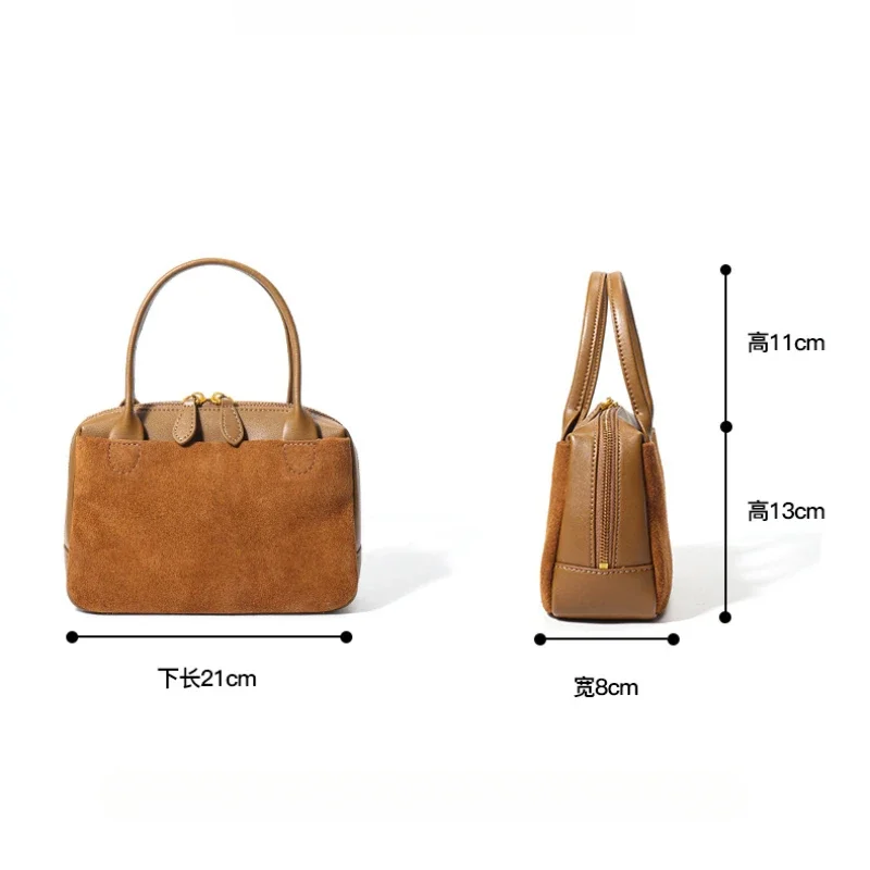 Элегантная маленькая женская сумка во французском стиле кофейная матовая через