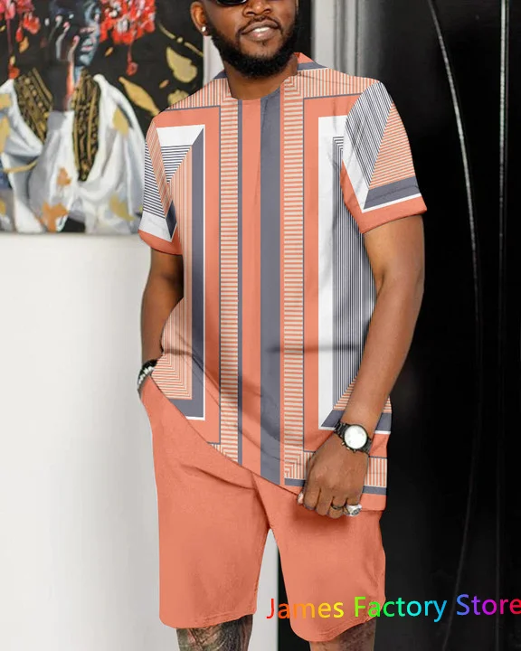 Men Clothing 2 Piece Outfit Suit Summer Tshirt Shorts Jogging Set Casual Oversized Tshirt Sportwear Men Tracksuit 2 Piece Set