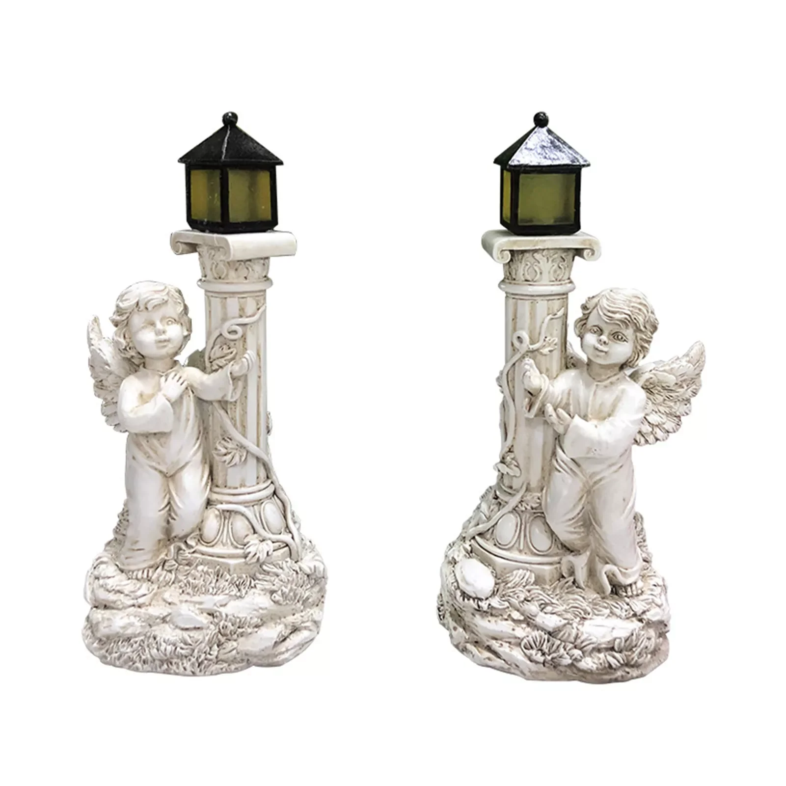 

NEW2023 Outdoor Solar Cherub Garden Statue Solar Garden Figurine Outdoor Decor With Solar Solar Sculpture Decorative Light Garde