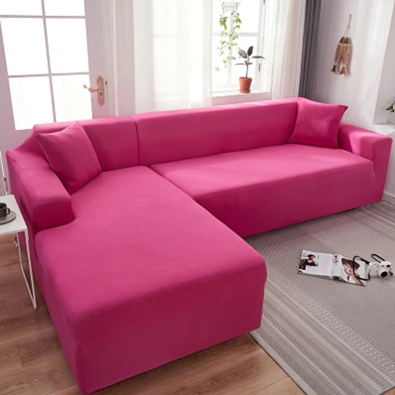 

Home Velvet Plush L Shaped Sofa Cover For Living Room Elastic Furniture Couch Slipcover Chaise Longue Corner Sofa Cover Stretch