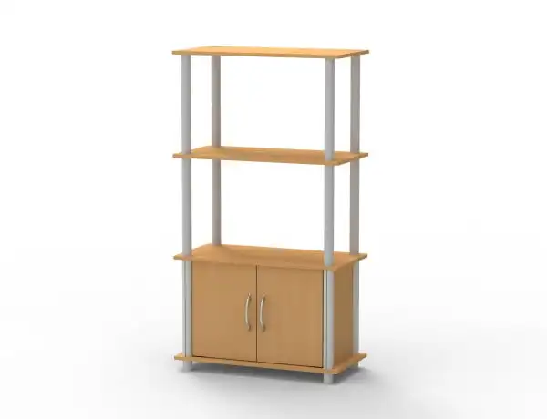 

Home Basics Home Basics 4 Tier Storage Shelf with Cabinet, Natural