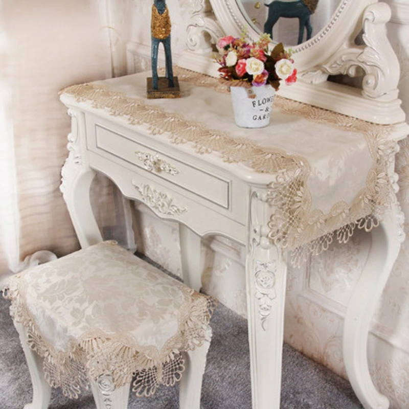 Table Cloth White Long Tablecloth European Embroidery Lace Tablecloths Fabric Simple Dressing Tv Cabinet Tablecloth Fabric Dust