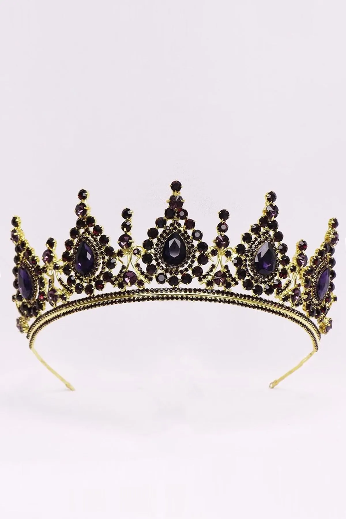 

Yellow Bridal Crown with Purple Crystal Stone