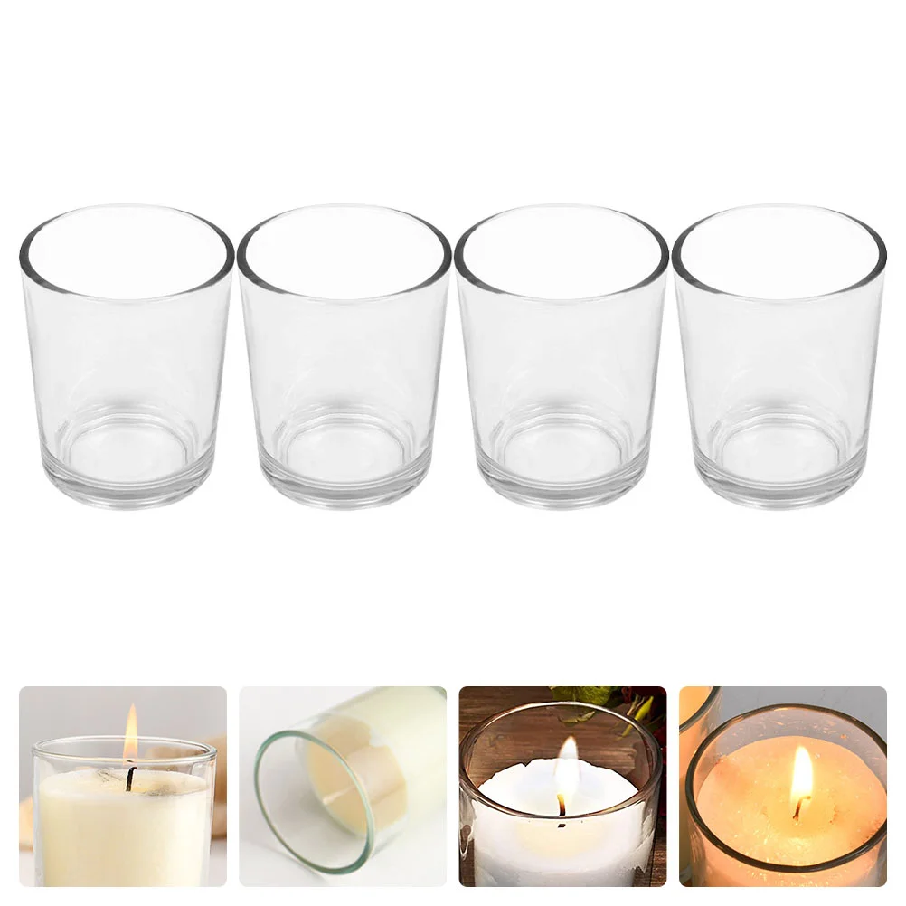 

4pcs Clear Votive Holders Valentines Cups Tealight Holder Tea Holders