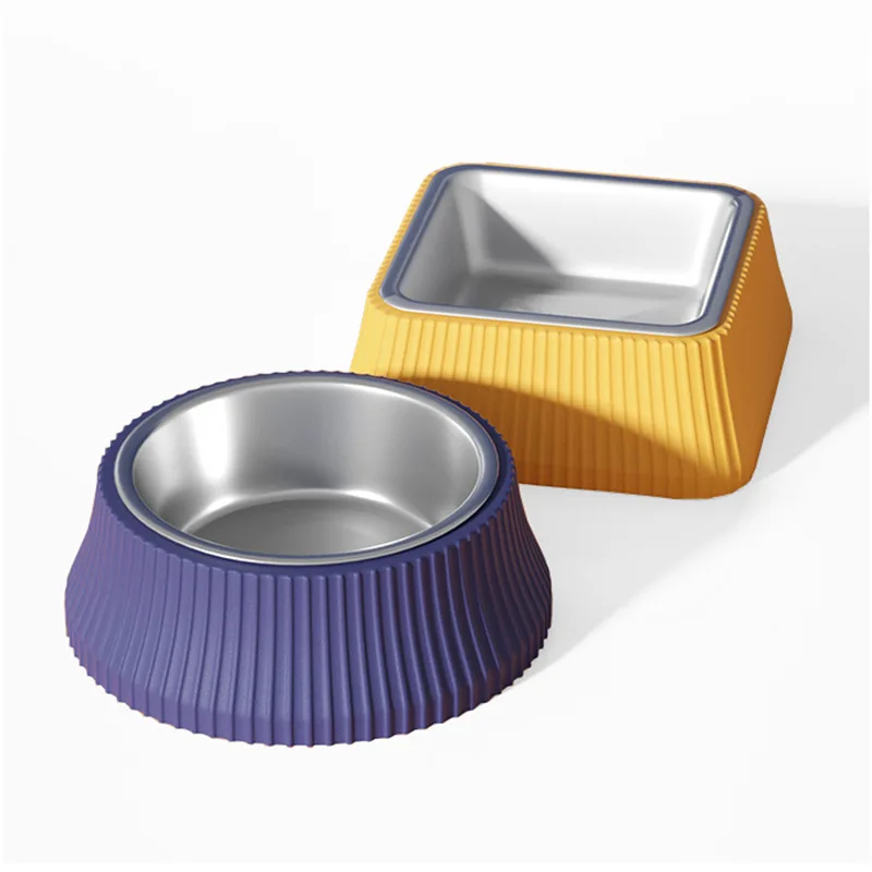 

Pet Water Bowl Dish Roman Column Detachable Stainless Steel Non-slip Safe Round Square Food Bowl Cats Dogs Feeder Accessories