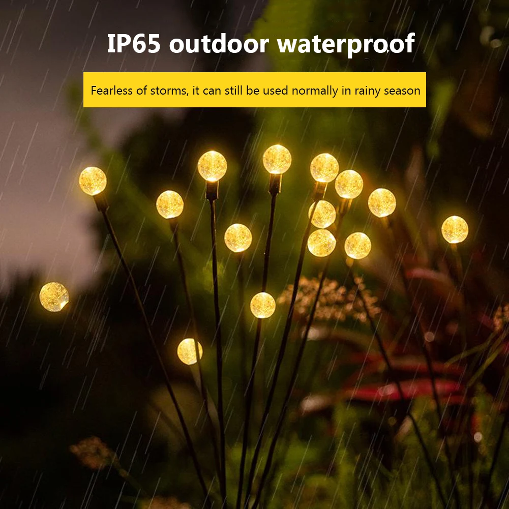 

2/4 шт., водонепроницаемые светлячки с солнечной батареей