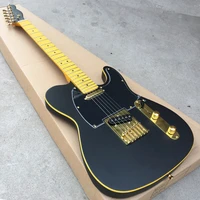 black tl electric guitar golden color mahogany body maple neck for professional free shipping