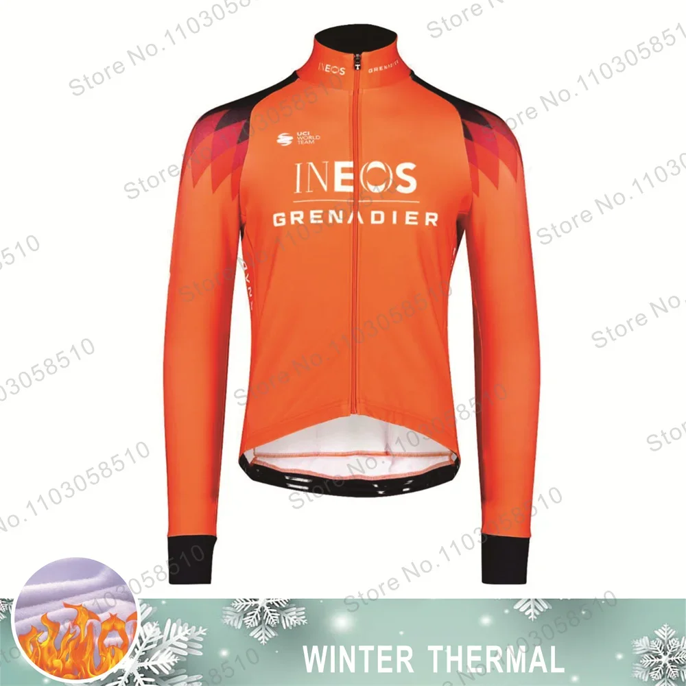 

2023 Ineos Grenadier Team Winter Wielertrui Lange Mouw Heren Kleding Race Racefietshirts Fiets Tops Mtb Uniform Maillot