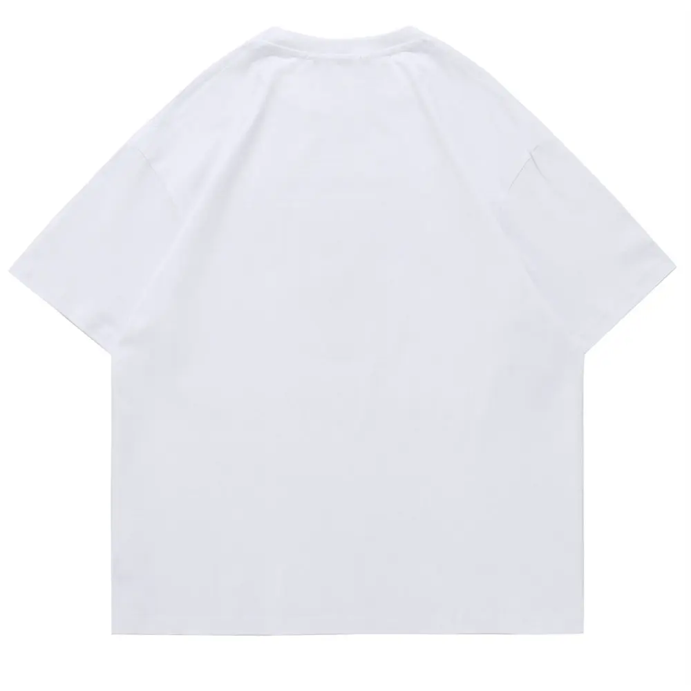 Футболка мужская оверсайз с круглым вырезом модный топ принтом хлопковая