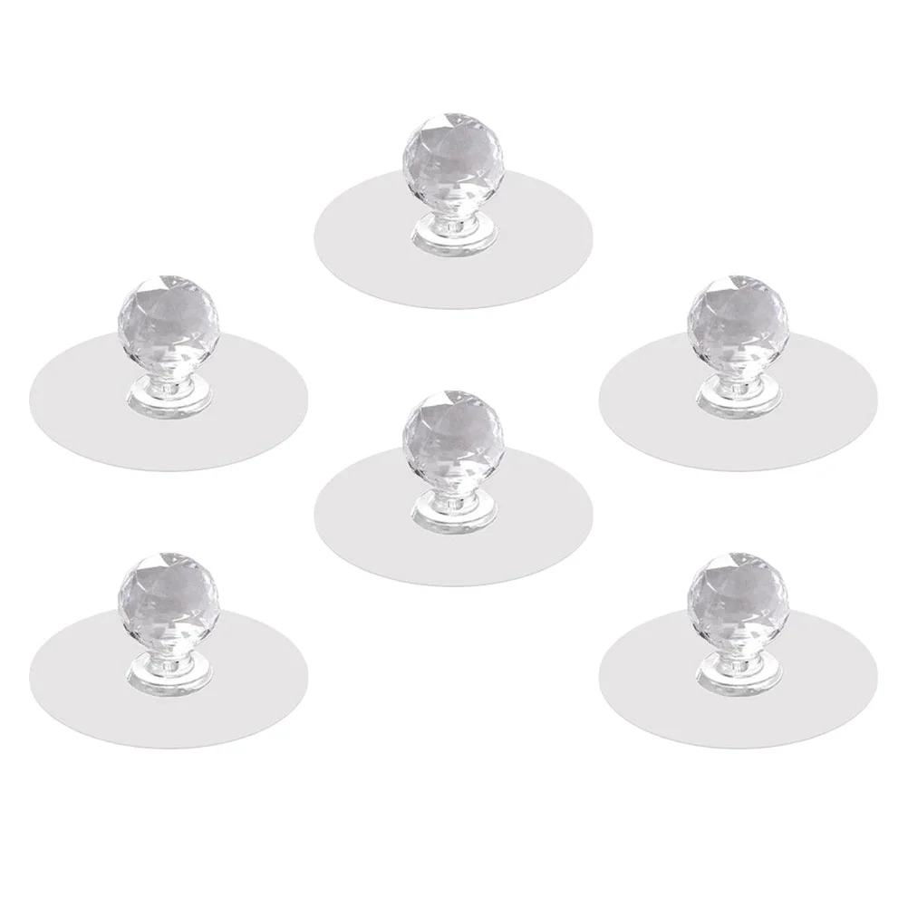 

Knobs Cabinet Door Handledrawer Adhesive Crystal Knob Handles Dresser Wardrobeclear Self Acrylic Window Cupboard Furniture