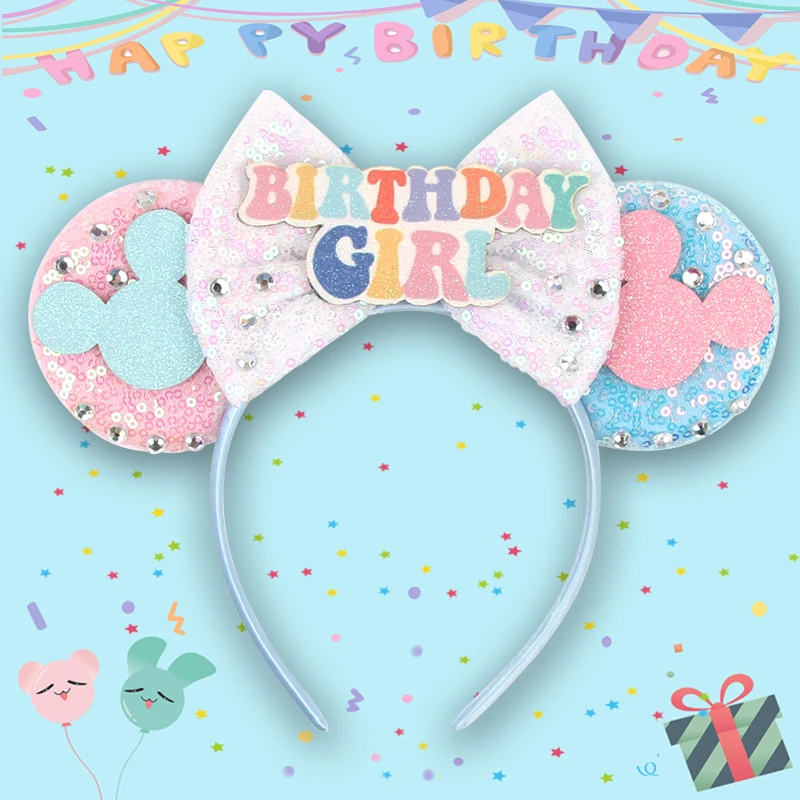 Ful Surprise Disney Cartoon Sequin Bow Hairband Kid Party Diy Hair Accessories