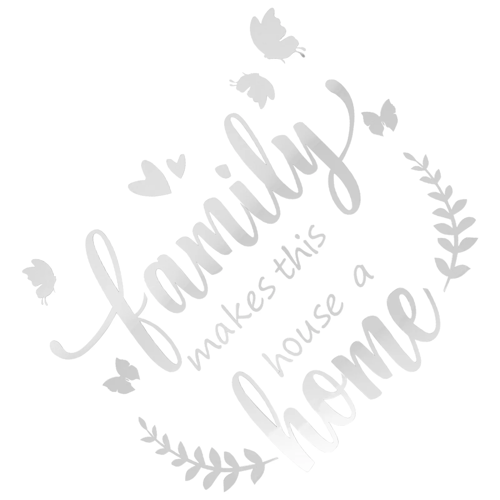 

Wall Decor Stickers Family Decals Murals Living Room Acrylic Mirror Home Peel Sign