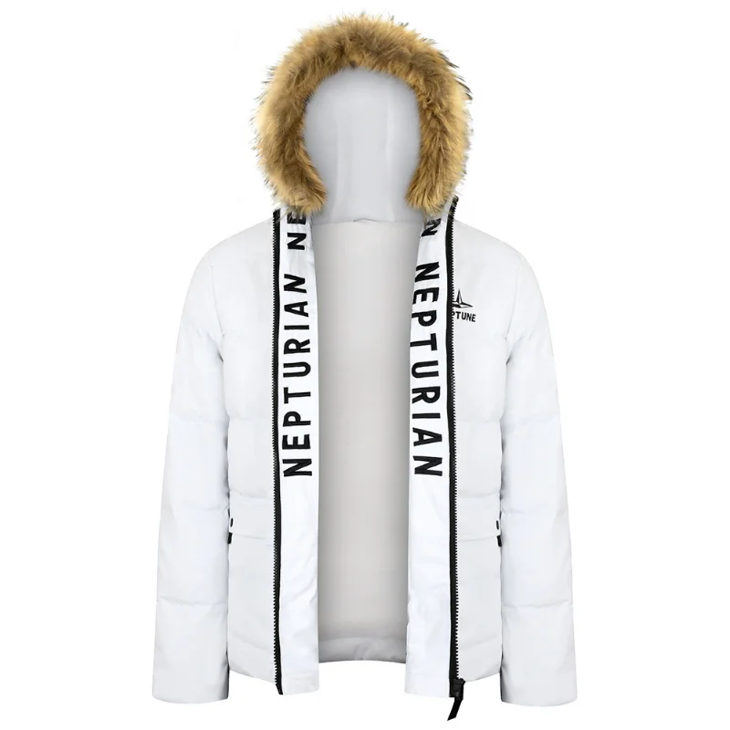 Down Jacket European and American High-end White Duck Down Men's New Coat Men's Hooded Detachable Wool Collar Winter Fashion
