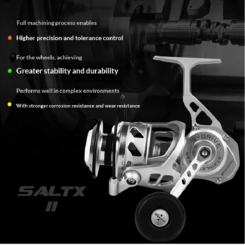 Фото Катушка Cadence Saltxii из цельного металла с ЧПУ-обработкой, устойчивая к соленой воде, для глубоководной рыбалки с лодки, медленного джиггинга, ловли тунца и GT-рыбы. №3