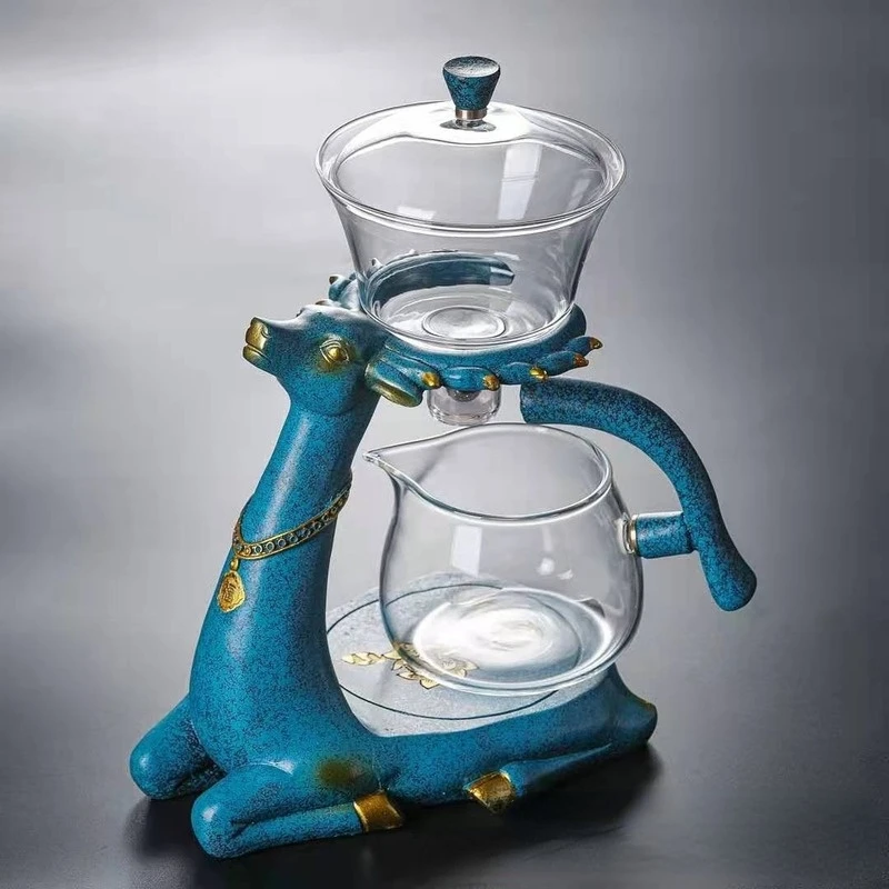 

High Borosilicate Glass Teapot Turkish Drip Pot Heat-resistant Glass Teapot With Base Puer Kettle Make Automatic Tea Cup