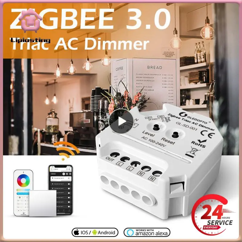 

1/2/3PCS Triac AC Dimmer Light Switch Touch Control Brightness Zigbee3.0 Home Smart LED Bulb Dimmer Hub APP/Voice/Remote Control