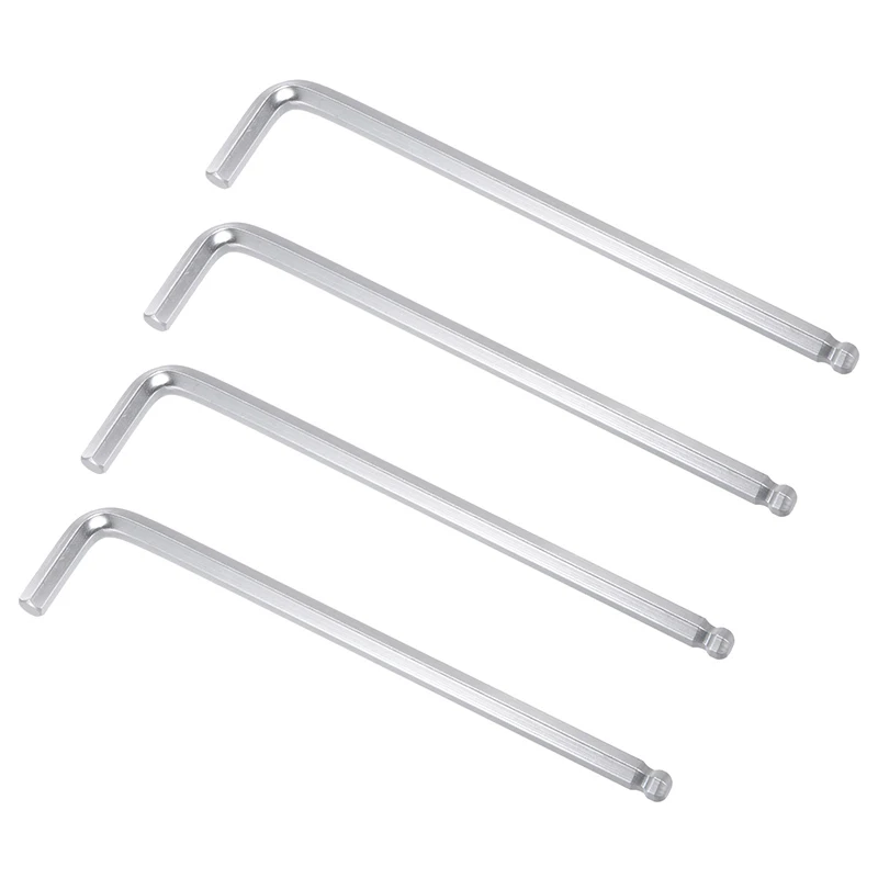 

4pcs L Shaped Ball End Long Arm Hex Key Wrench CR-V Repairing Tool SAE Hand Tools