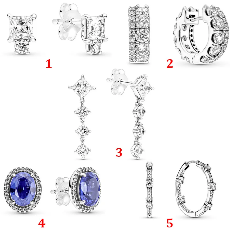 

Женские серьги из серебра 100% пробы, дизайнерские серьги «сделай сам» из стерлингового серебра 925 пробы, Подходит для Pandora