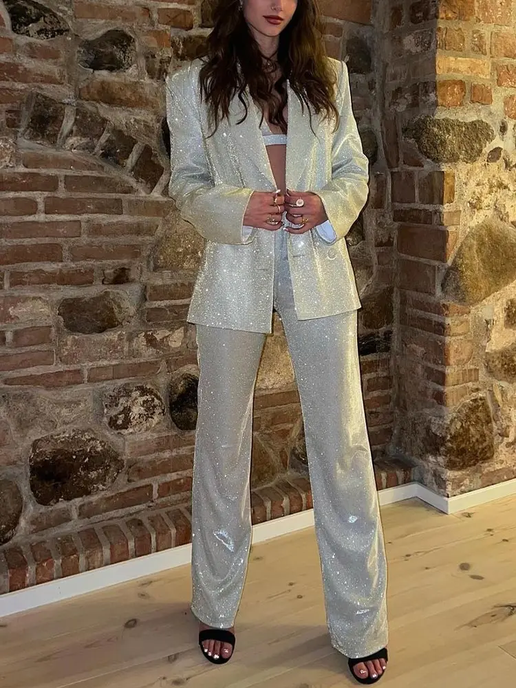 Пикантный Блестящий короткий топ без рукавов комплект из двух предметов женские