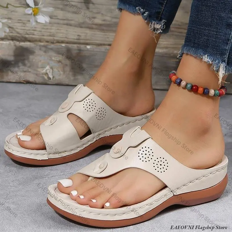 Women Sandals Soft Bottom Summer Shoes For Women Wedge Heels Sandalias Mujer Beach Slippers Women Flip Flops Summer sandalias