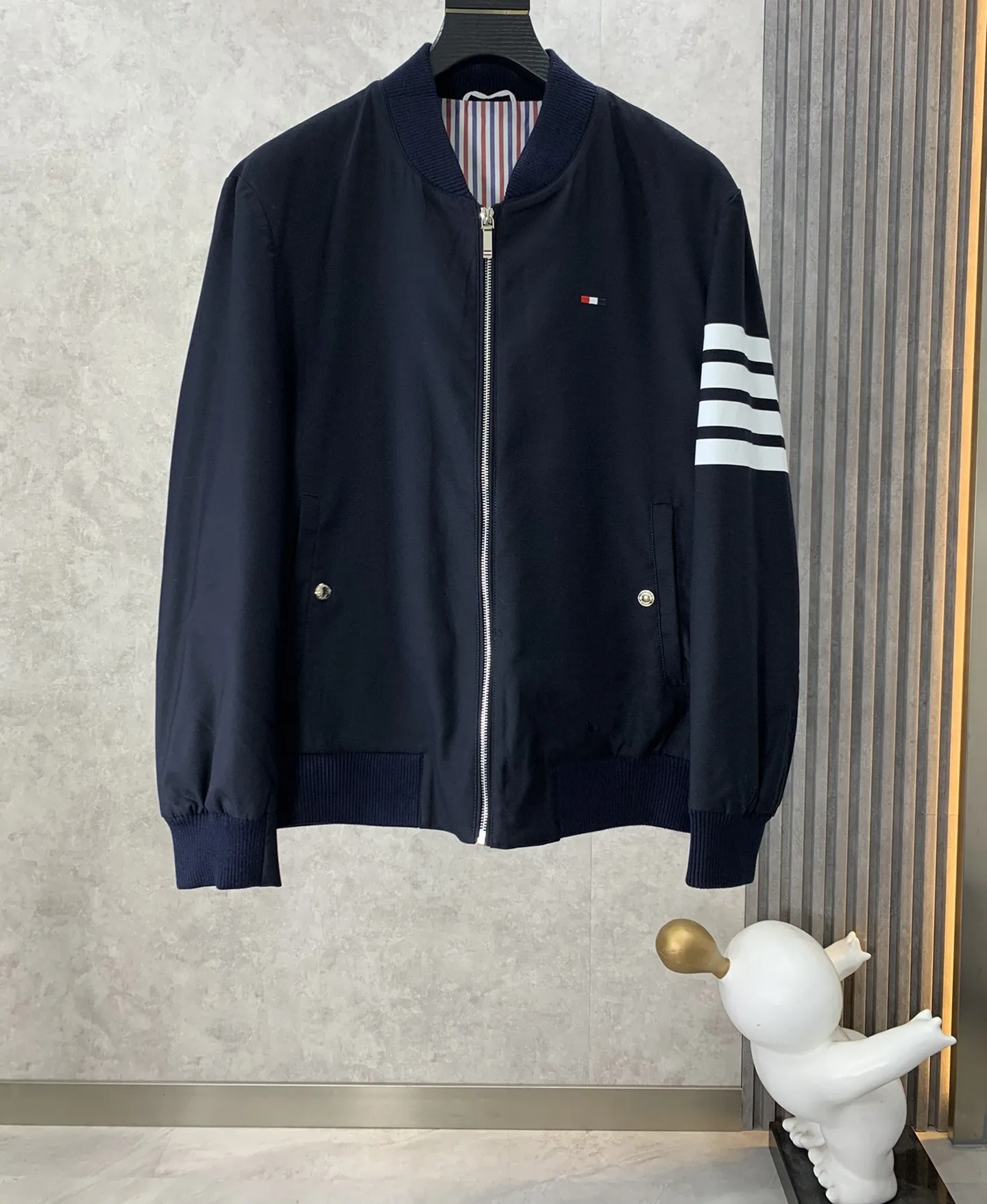 Men Bomber Jacket Casual Autumn Winter Jacket Fashion Brand Design Baseball Collar Streetwear TB THOM Jacket Slim Fit Coat