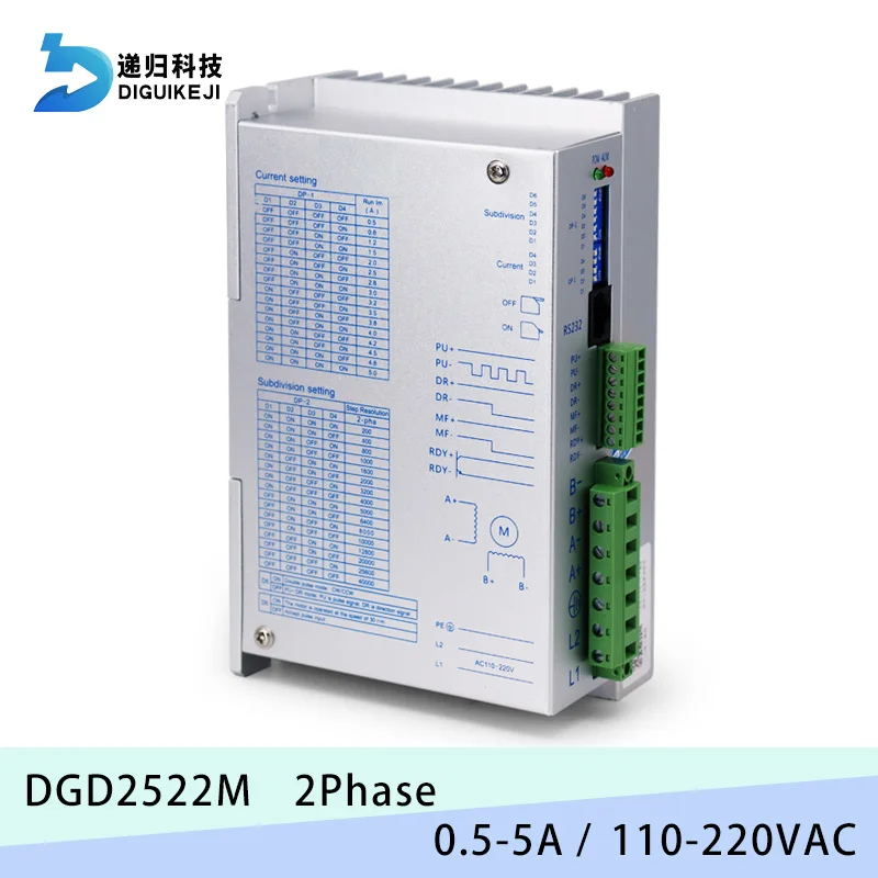 

Драйвер шагового двигателя, ток 0,5-5 А, 2-фазный, поддержка 110-220 В переменного тока, совместим с двигателем NEMA 34