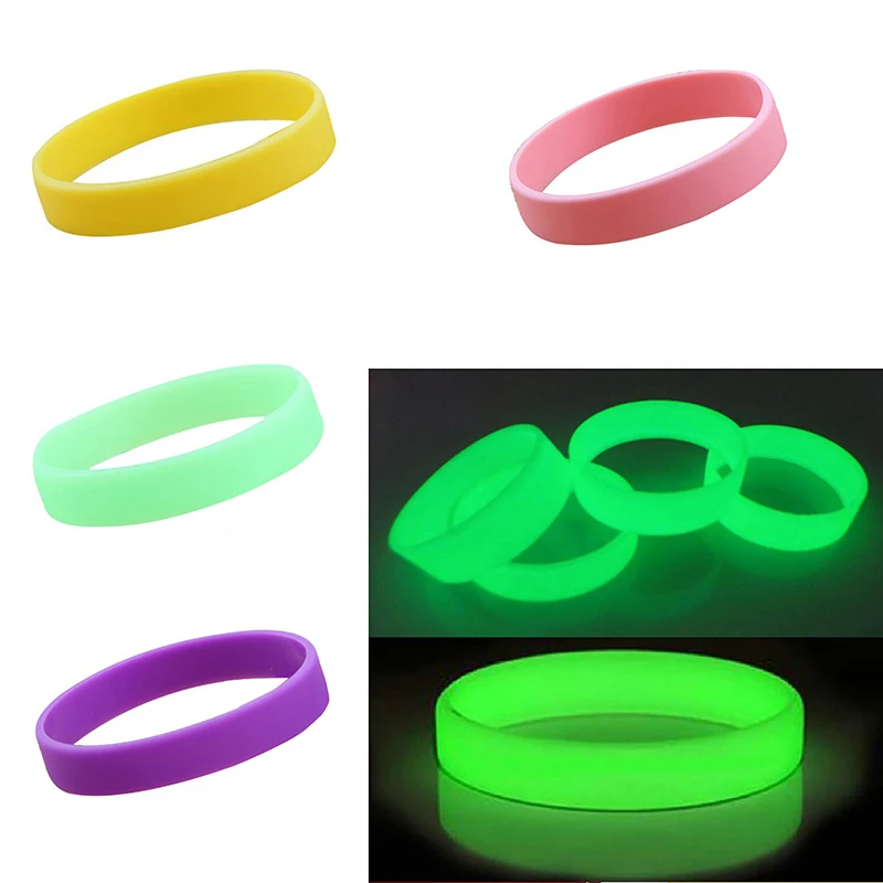 

202 * 12CM Silicone Bracelet Basketball Sports Activity Wrist Strap Luminous Bracelet