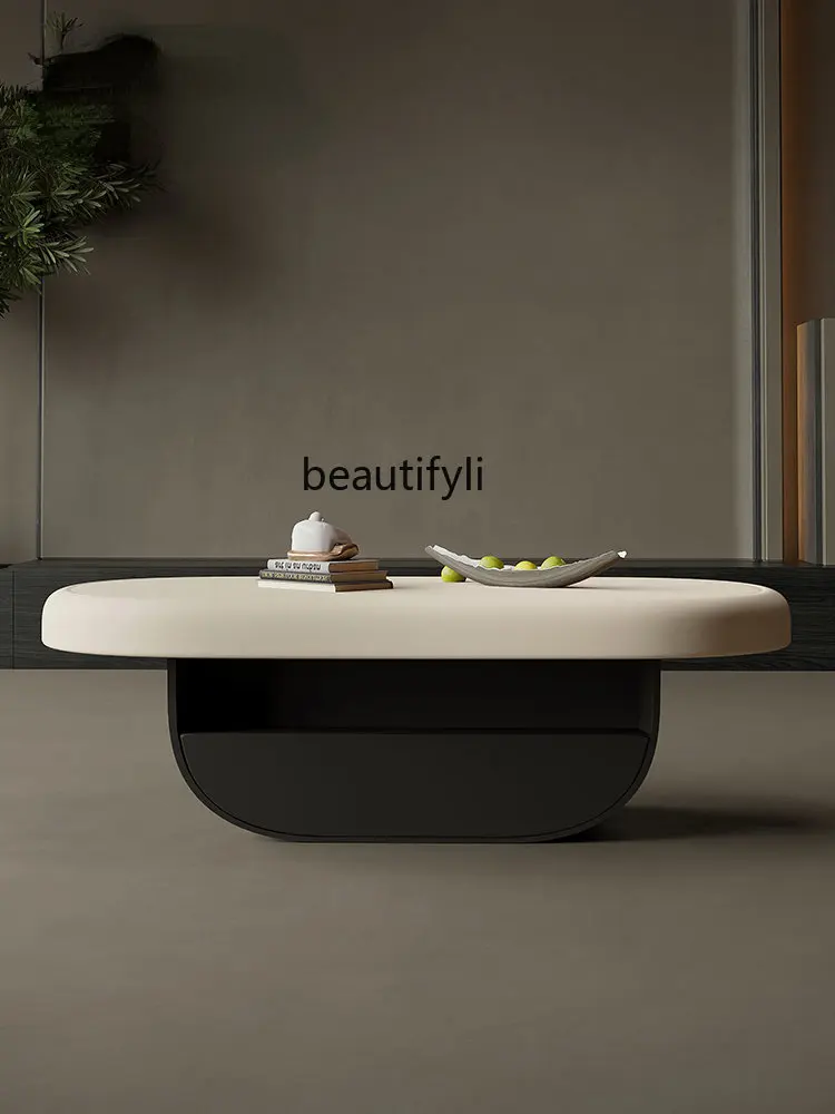 

zq Italian Minimalist Baking Finish Tea Table Living Room Home Small Apartment Designer New Cream Style Tea Table