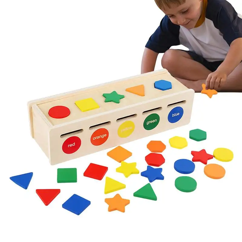 

Shape Sorter Toddler Toy Children Blocks Shapes Color Recognition Shape Toys Montessori Early Educational Learn Toy Wood Box